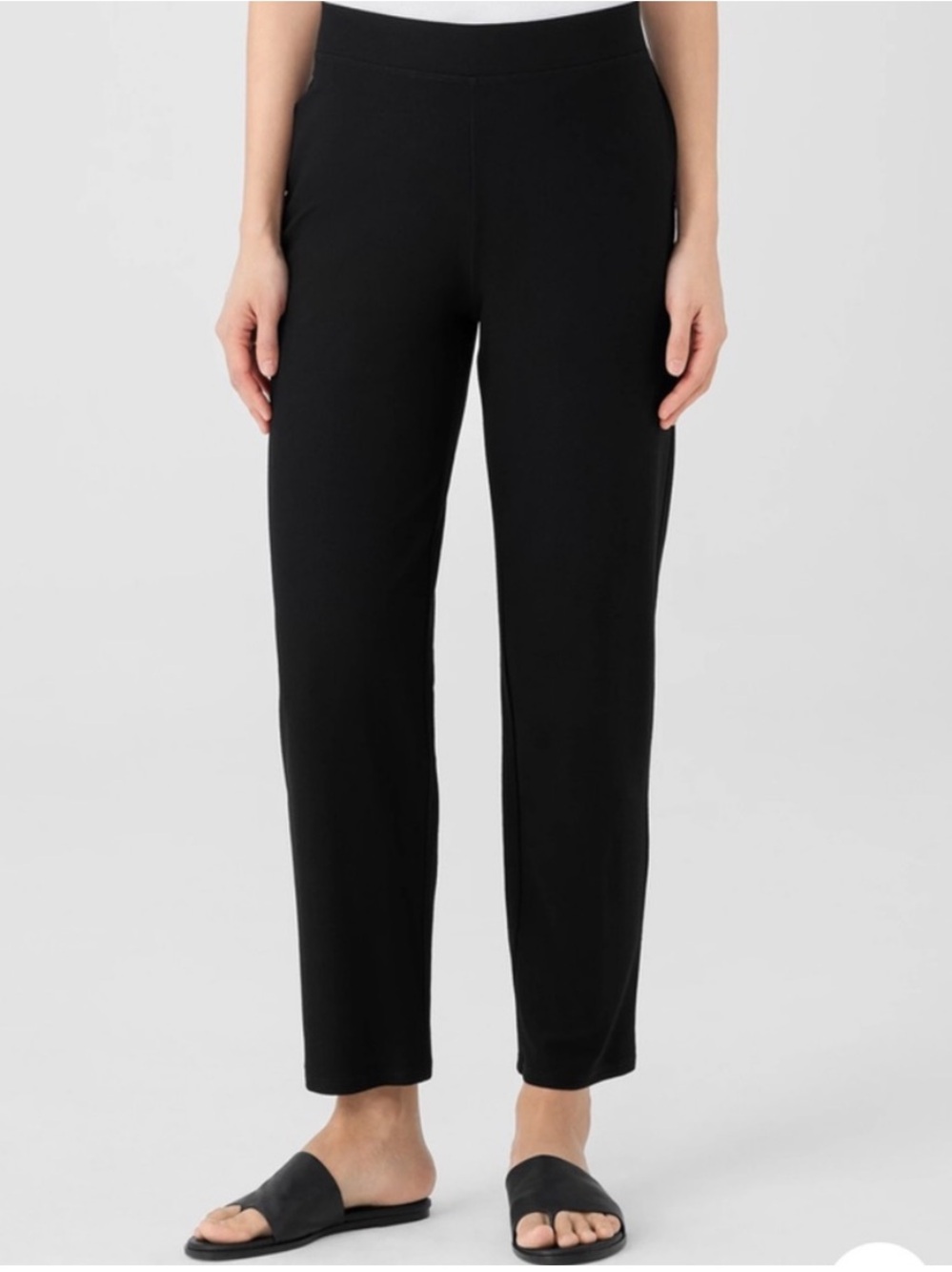 Eileen Fisher Black Cropped Straight-Leg Pants
